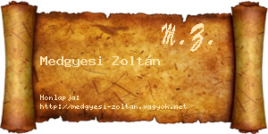 Medgyesi Zoltán névjegykártya